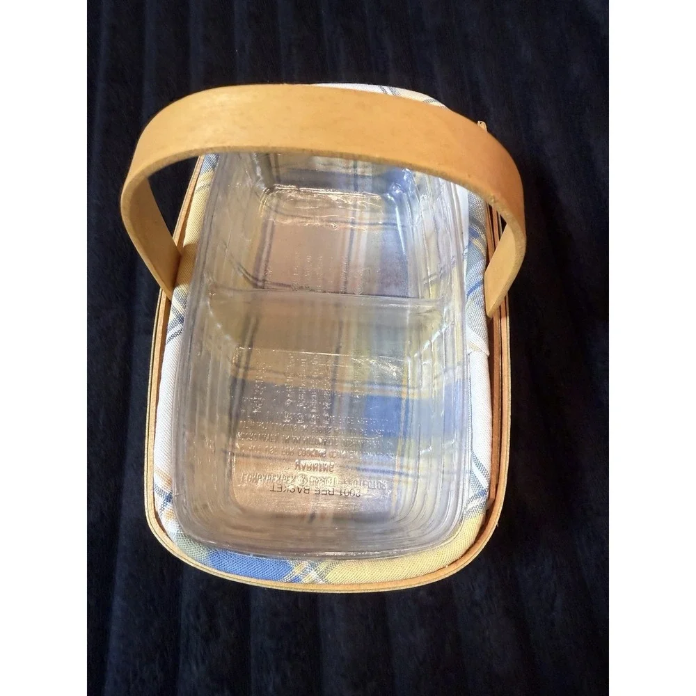 Longaberger 2001 Imagine Believe Achieve Bee Basket With Liner Protector Tie-On